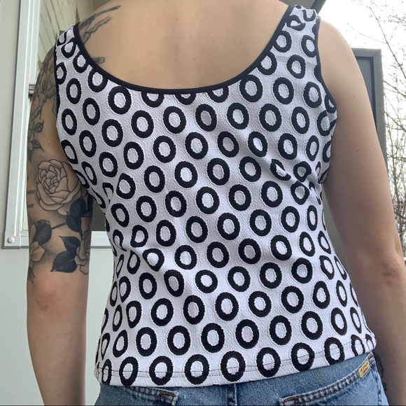 Vintage 90s Circle Pattern Knit Tank Top - Picture 3 of 3
